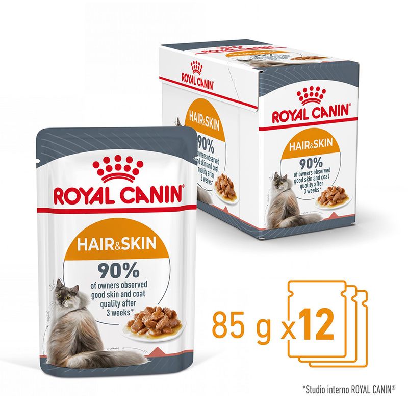 Royal Canin Hair & Skin Care in Salsa - Alimento Umido per Gatti 12x85gr Royal Canin Hair & Skin Care in Salsa - Alimento Umido per Gatti 12x85gr